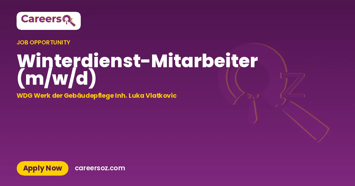Winterdienst-Mitarbeiter (m/w/d) – WDG Werk der Gebäudepflege Inh. Luka Vlatkovic