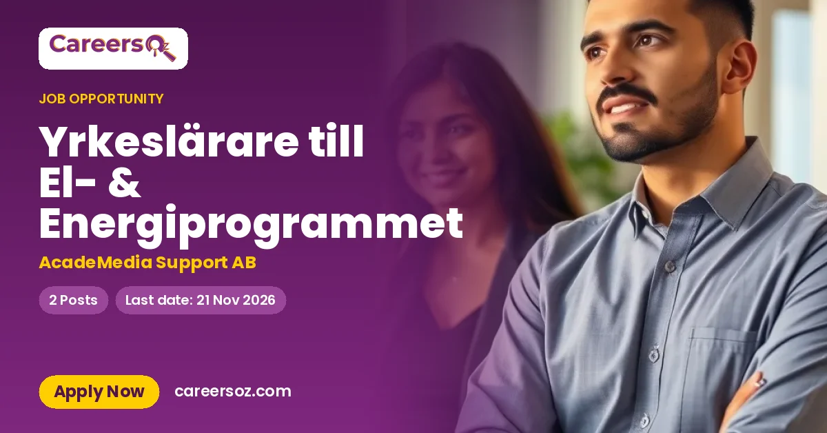 Yrkeslärare till El- & Energiprogrammet – AcadeMedia Support AB